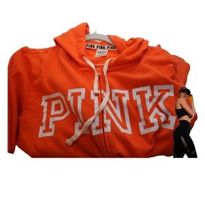 PINK by Victoria’s Secret Orange Full-Zip Hoodie